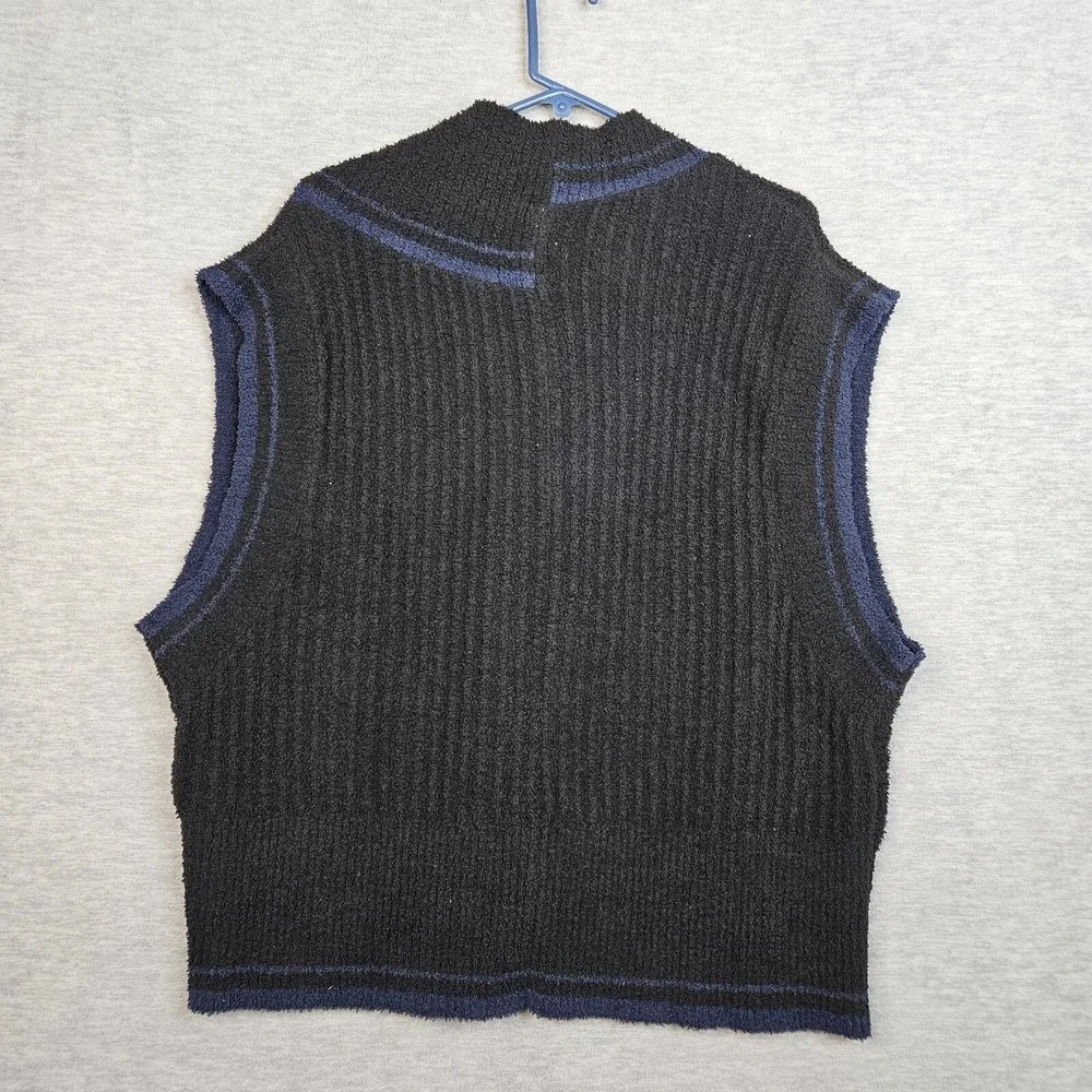 Nike Sportswear Collection Women's Black Navy V-neck Knit Vest Size M